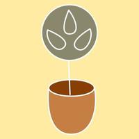 Plant in a pot, illustration, vector, on a white background. vector