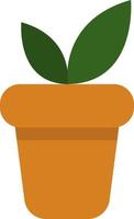 Plant with two big leaves, icon illustration, vector on white background