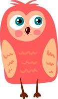 Cute owl, illustration, vector on white background.