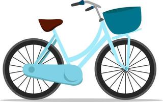 bicicleta azul, ilustración, vector sobre fondo blanco