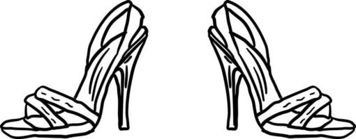 Girls heels, illustration, vector on white background.