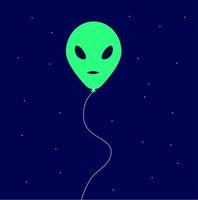 Alien balloon, illustration, vector on white background.