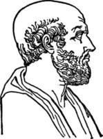 Hippocrates, vintage illustration vector