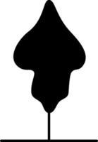 Minimal black bold tree shape, illustration, vector on white background.