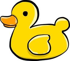 Rubber duck, illustration, vector on white background