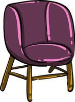 Purple armchair, illustration, vector on white background