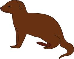 Happy mongoose, illustration, vector on white background.