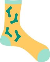 Yellow sock with green socks, illustration, vector, on a white background. vector