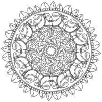 Contour mandala with fabulous flying birds and clouds, magic coloring page with fantasy characters vector