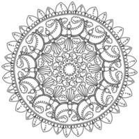 Contour mandala with fabulous flying birds and clouds, magic coloring page with fantasy characters vector