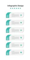 Six Steps green abstract business infographic template vector