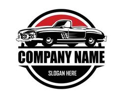 old car logo mercedes benz 300 sl roadster white background view from side. vector