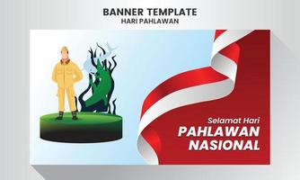 Selamat hari pahlawan nasional. Translation Happy Indonesian National Heroes day. vector illustration