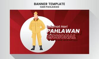 selamat hari pahlawan nacional. traducción feliz día de los héroes nacionales de Indonesia. ilustración vectorial vector