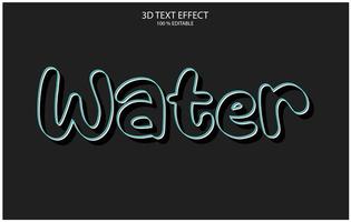Editable 3d text effect, text effect style, Water editable text effect template vector