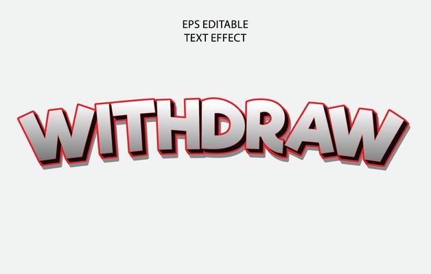 Editable 3d text effect, text effect style, Withdraw editable text effect template