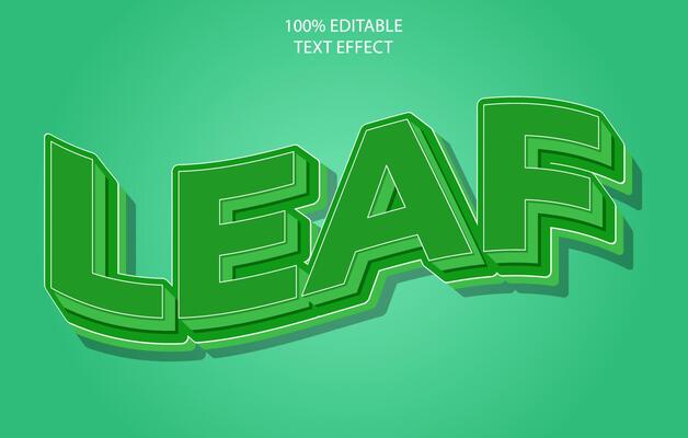 Editable 3d text effect, text effect style, Leaf editable text effect template, Leaf text effect
