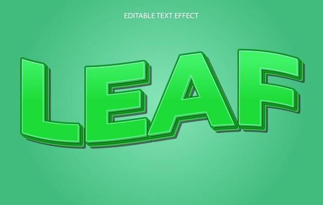 Editable 3d text effect, text effect style, Leaf editable text effect template