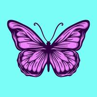 ilustración de mariposa boceto dibujado a mano colorido para tatuajes, pegatinas, etc. vector