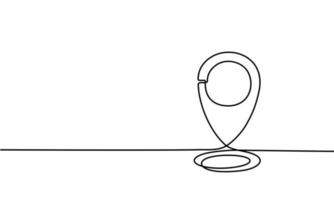 Single Continuous line drawing of map points. Vector illustration