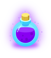 Purple potions in a bottle illustration. GUI element. png