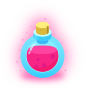 Pink potions in a bottle illustration. GUI element. png
