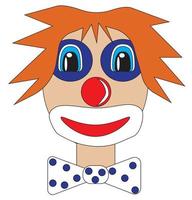 Clown face in cartoon. Vector illustration.