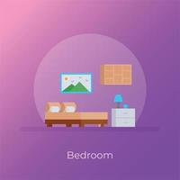 Trendy Bed Room vector