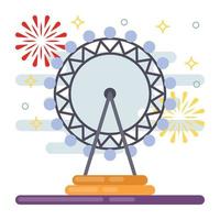 Trendy Ferris Wheel vector