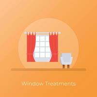 Trendy Window Treatment vector