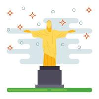 Trendy Brazil Christ vector