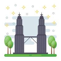 Trendy Twin Tower vector