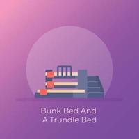 Trendy Bunk Bed vector