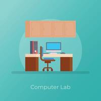 Trendy Computer Lab vector