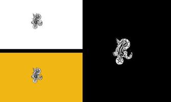 eagle and big snake vector line art design