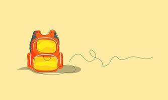 arte de línea de mochila escolar con espacio de copia adecuado para el diseño de regreso a la escuela vector