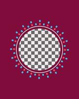 A circle of image placeholder consisting of dots. design element of a frame, spherical vector