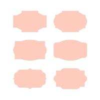 set of pink rectangular vector label shapes