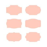 set of pink rectangular vector label shapes