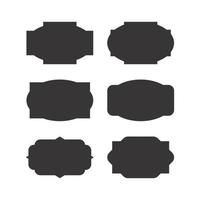 conjunto de formas de etiquetas vectoriales rectangulares negras vector