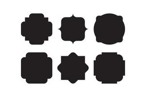 set of black blank vector label shapes