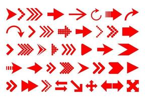 set of red arrows vector illustration