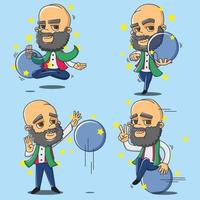 Set of cartoon astrologer vector