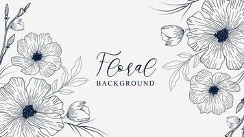 Line art flower background vector