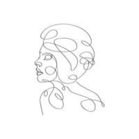 Female figure continues line elegant one line drawing vector