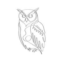 Owl continues line drawing details art vector