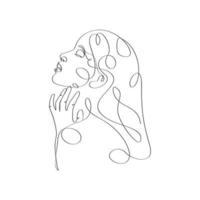 Woman model elegant female continues line drawing vector