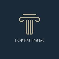 UU initial logo for lawyer, law firm, law office with pillar icon design vector