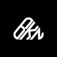 Diseño creativo del logotipo de la letra bkn con gráfico vectorial, logotipo simple y moderno de bkn en forma de triángulo redondo. vector