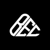 BEC letter logo creative design with vector graphic, BEC simple and modern logo in round triangle shape.